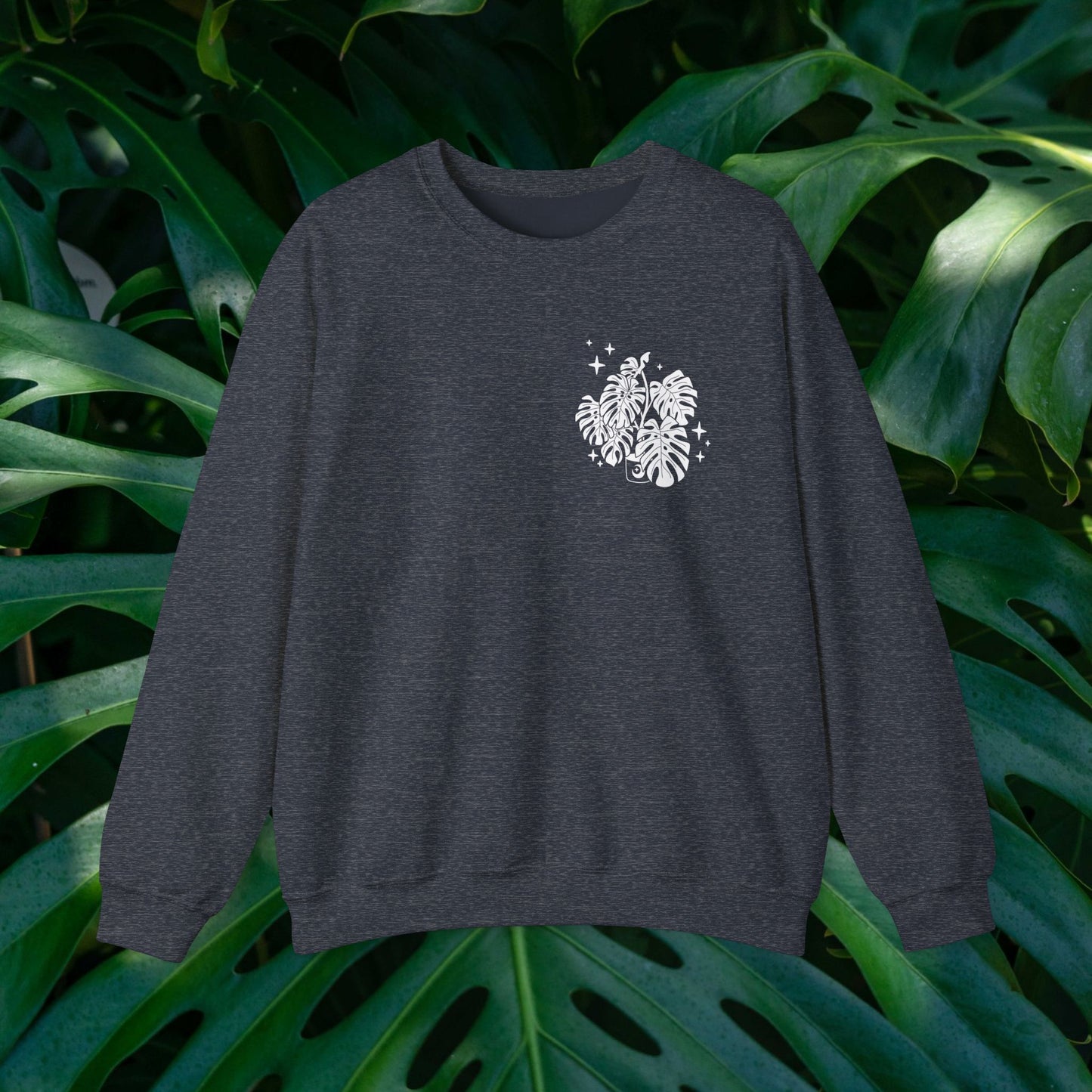 Moon Monstera Crewneck Sweatshirt