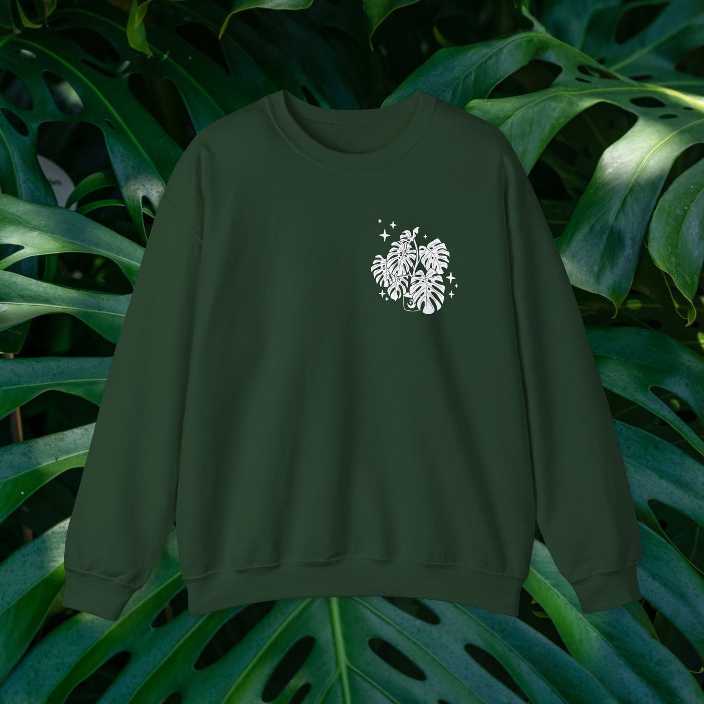 Moon Monstera Crewneck Sweatshirt