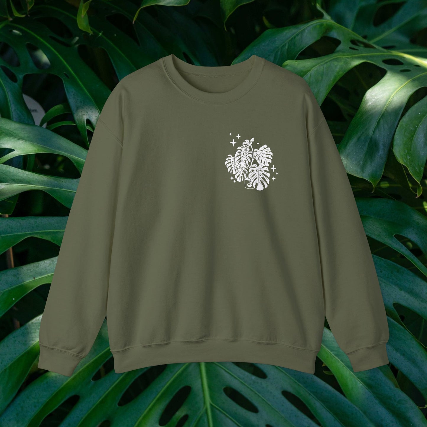 Moon Monstera Crewneck Sweatshirt