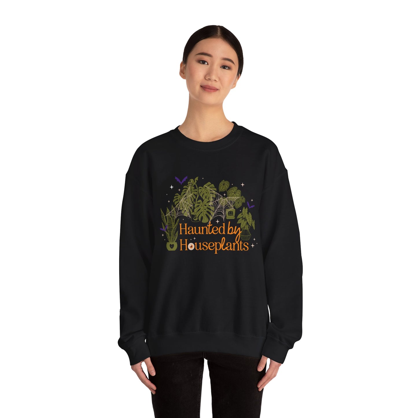 Haunted by Houseplants Crewneck Halloween Unisex Sweatshirt