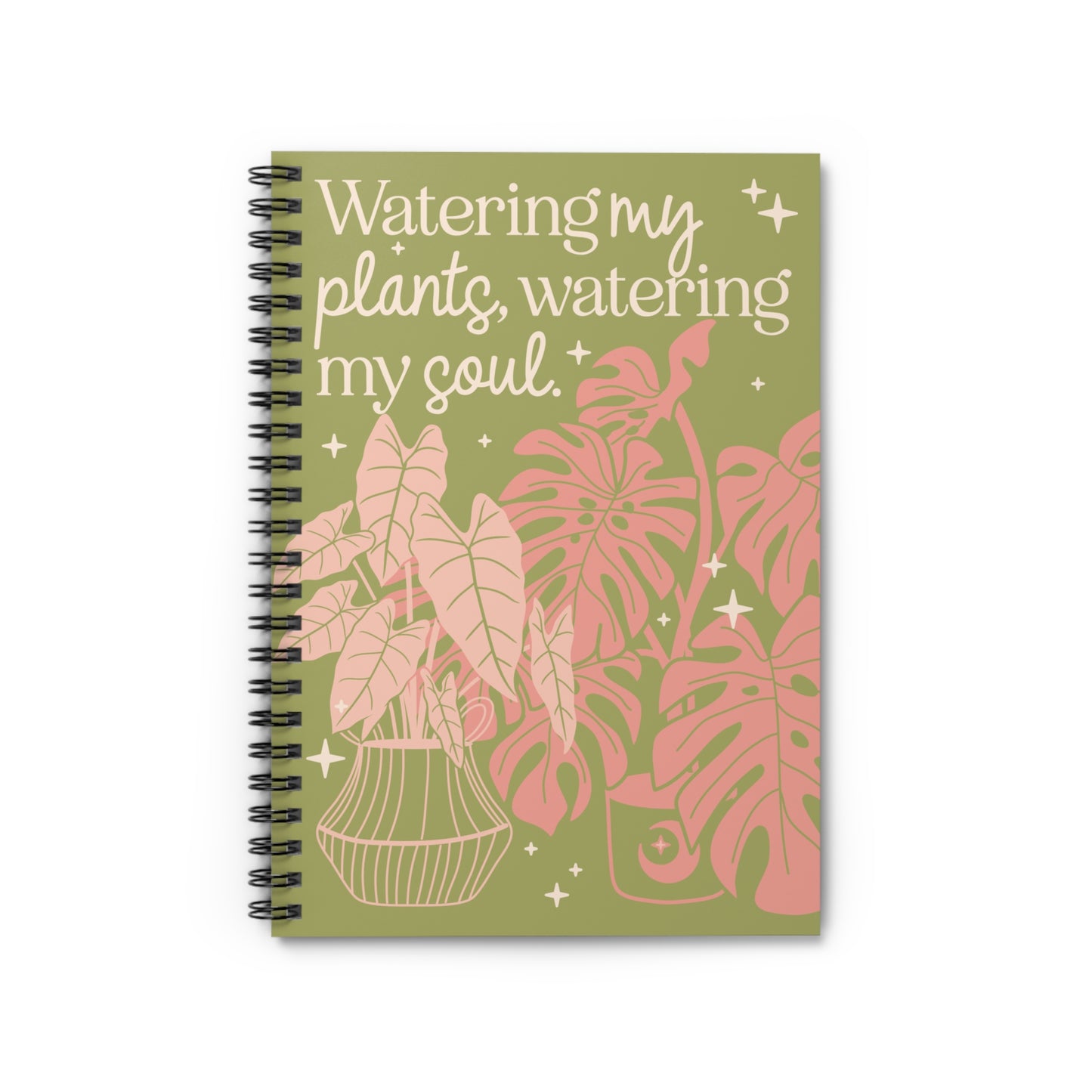 Watering my plants, watering my soul | Spiral Notebook | Ruled Line