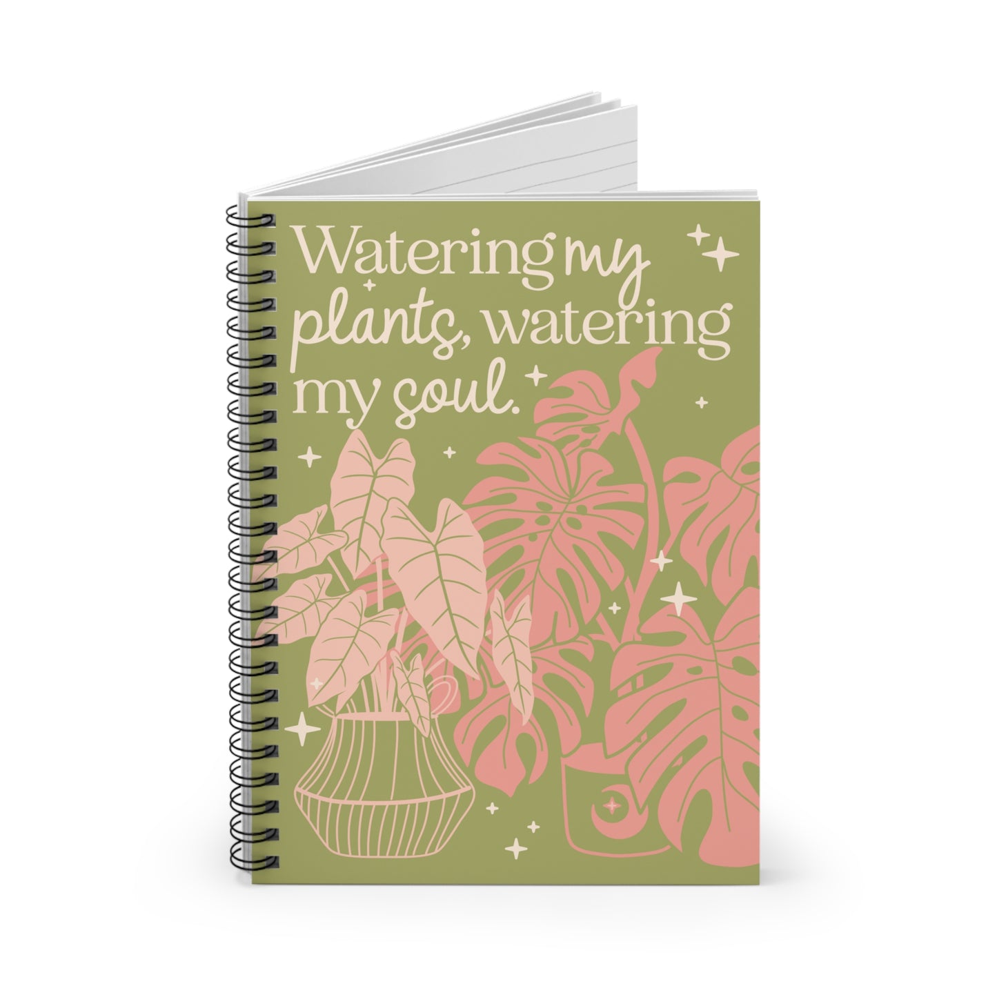 Watering my plants, watering my soul | Spiral Notebook | Ruled Line