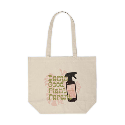Damn Good Plant Parent Canvas Shopping Tote - Eco-Friendly Bag for Gardening Enthusiasts