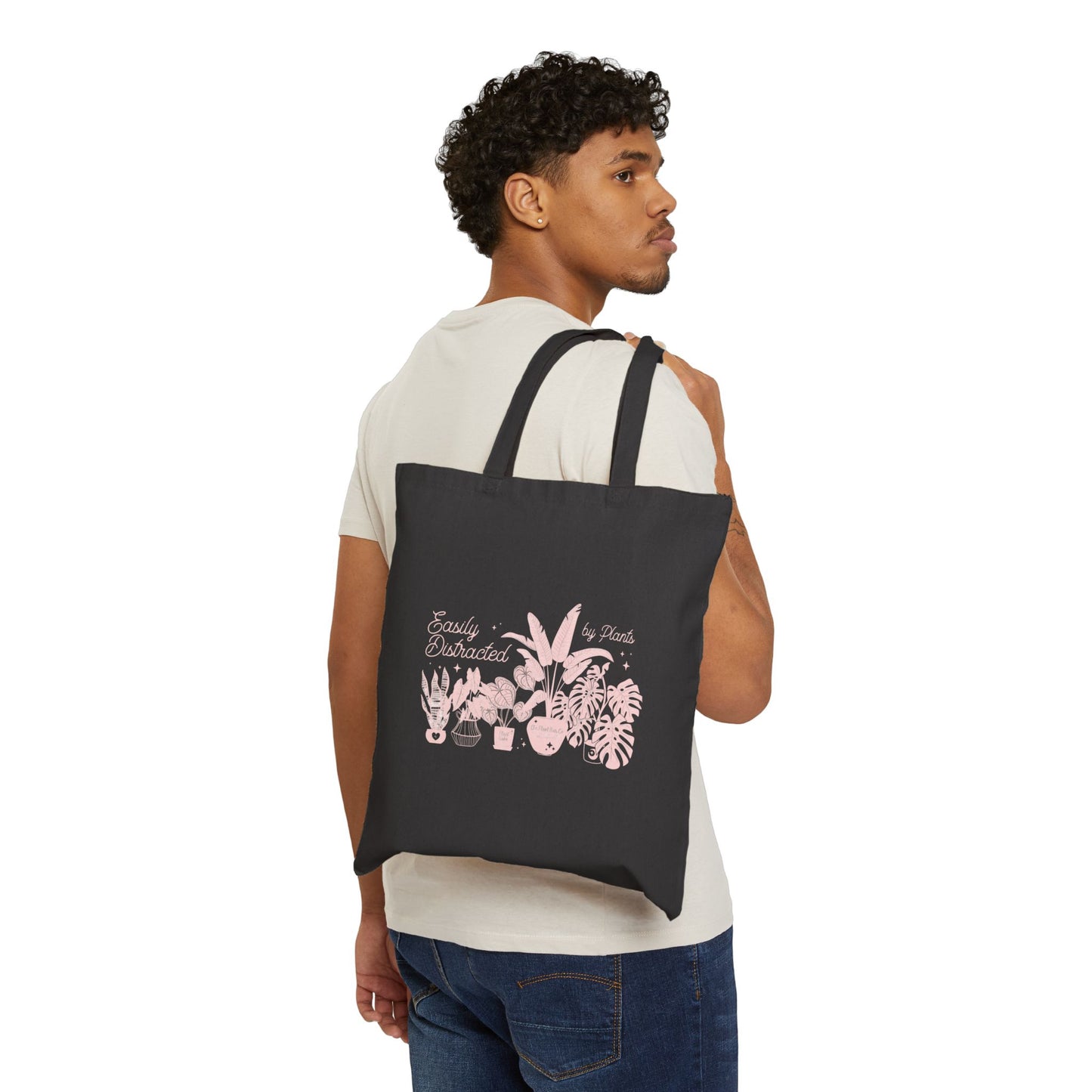 Plant Lover Tote Bag — "Easily Distracted by Plants" Canvas Grocery & Market Bag