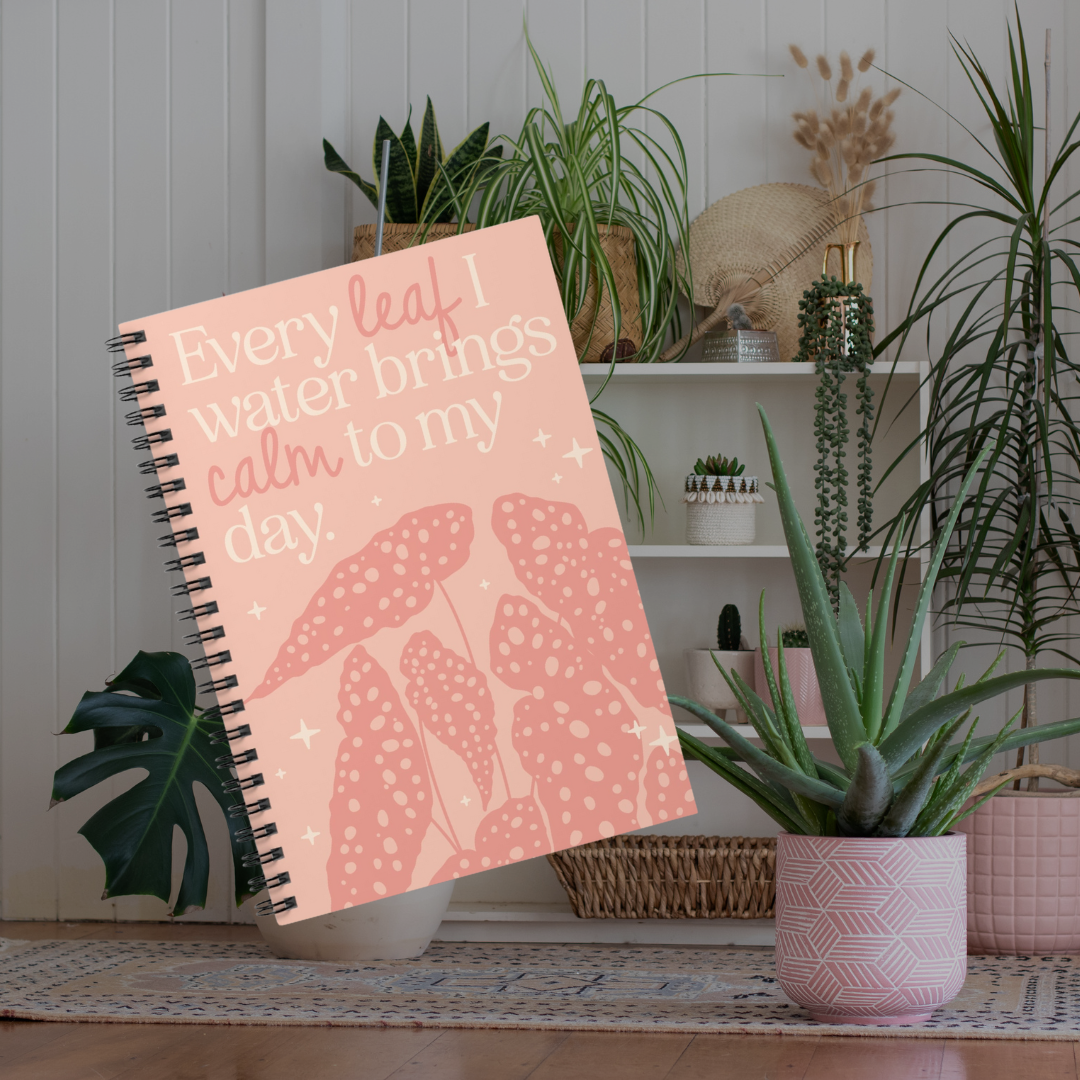 Calm Notebook Every leaf that I water, brings calm to my day | Spiral Notebook | Rul ...