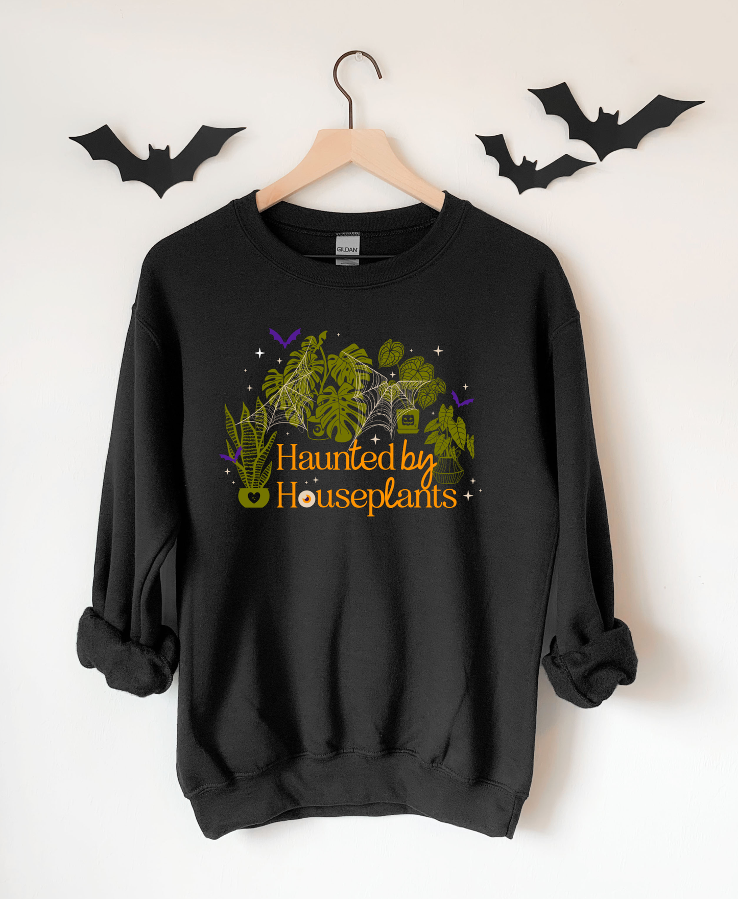 Haunted by Houseplants Crewneck Halloween Unisex Sweatshirt