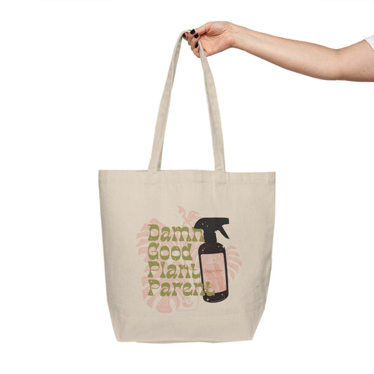 Damn Good Plant Parent Canvas Shopping Tote - Eco-Friendly Bag for Gardening Enthusiasts