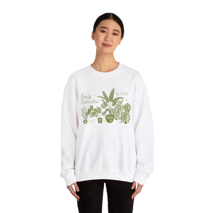 Easily Distracted by Plants Crewneck Sweatshirt