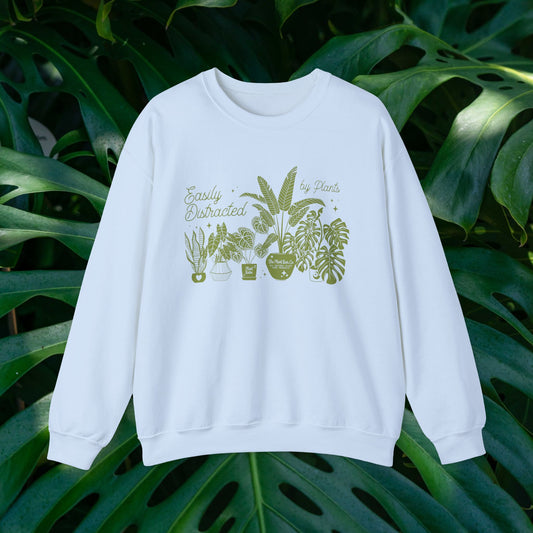 Easily Distracted by Plants Crewneck Sweatshirt