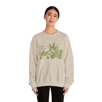 Easily Distracted by Plants Crewneck Sweatshirt