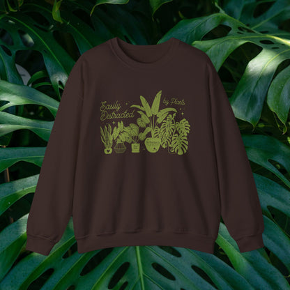Easily Distracted by Plants Crewneck Sweatshirt