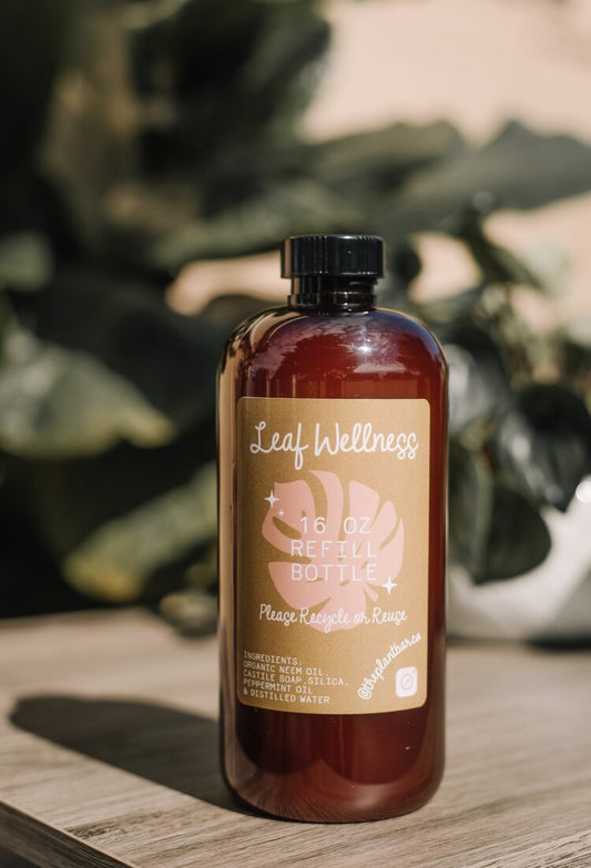 Leaf Wellness Refill Bottle |Organic Leaf Shine | Pest Preventative